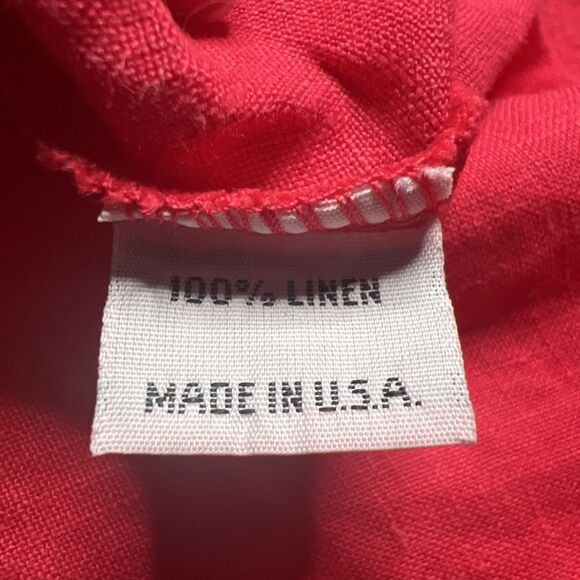 BRYN WALKER NWT Noa Linen Tunic Top Medium Red Pink Lagenlook Cowl Asymmetrical - Picture 6 of 8